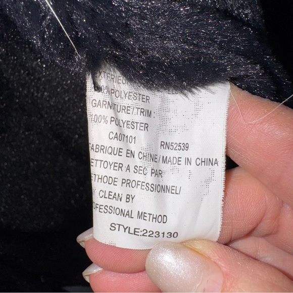 UTEX Faux Fur/Sherpa Hooded Warm Black Jacket Sz Large MobWife - Picture 8 of 9